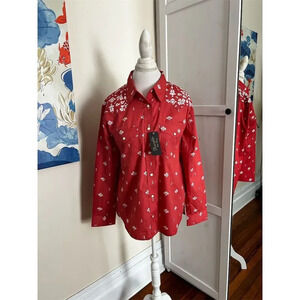 Wrangler Retro Women's BrickRed Snap Shirt M Long Sleeve Western Style NWT
